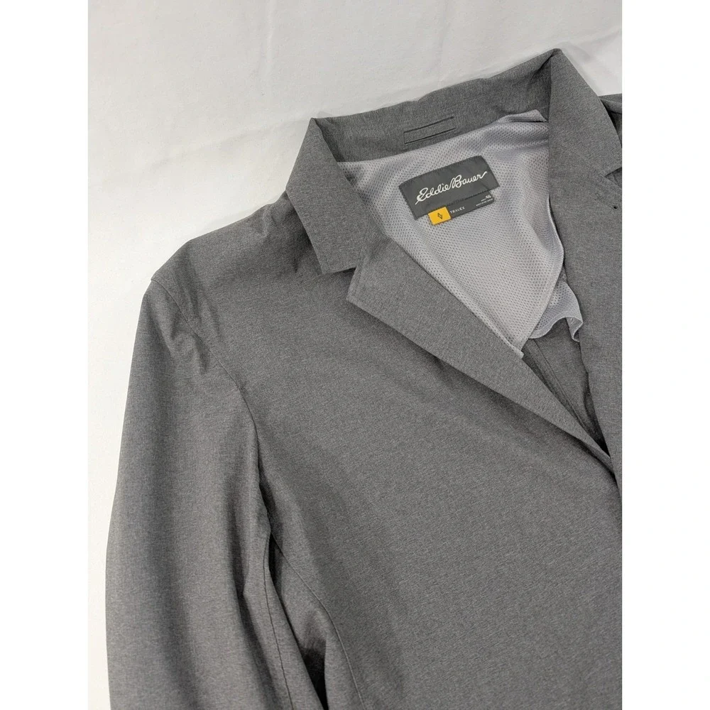 Eddie Bauer Blazer Men's Size 46 Gray Travel Stretch Blazer Jacket‎ Excellent